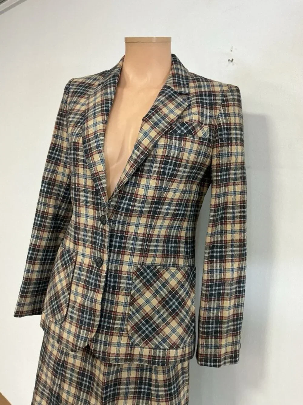 Vintage Pendleton Wool Skirt Suit 2 Piece Set Executive Womens 7-8